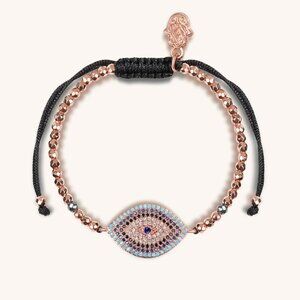 Karma and Luck Hematite Evil Eye Charm Bracelet